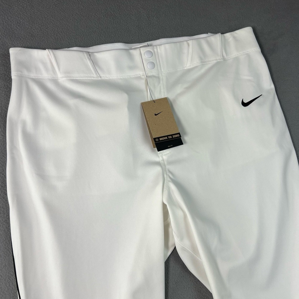 Nike‎ Vapor Select Baseball Softball Pants Mens XXL White Black Piped Open Leg